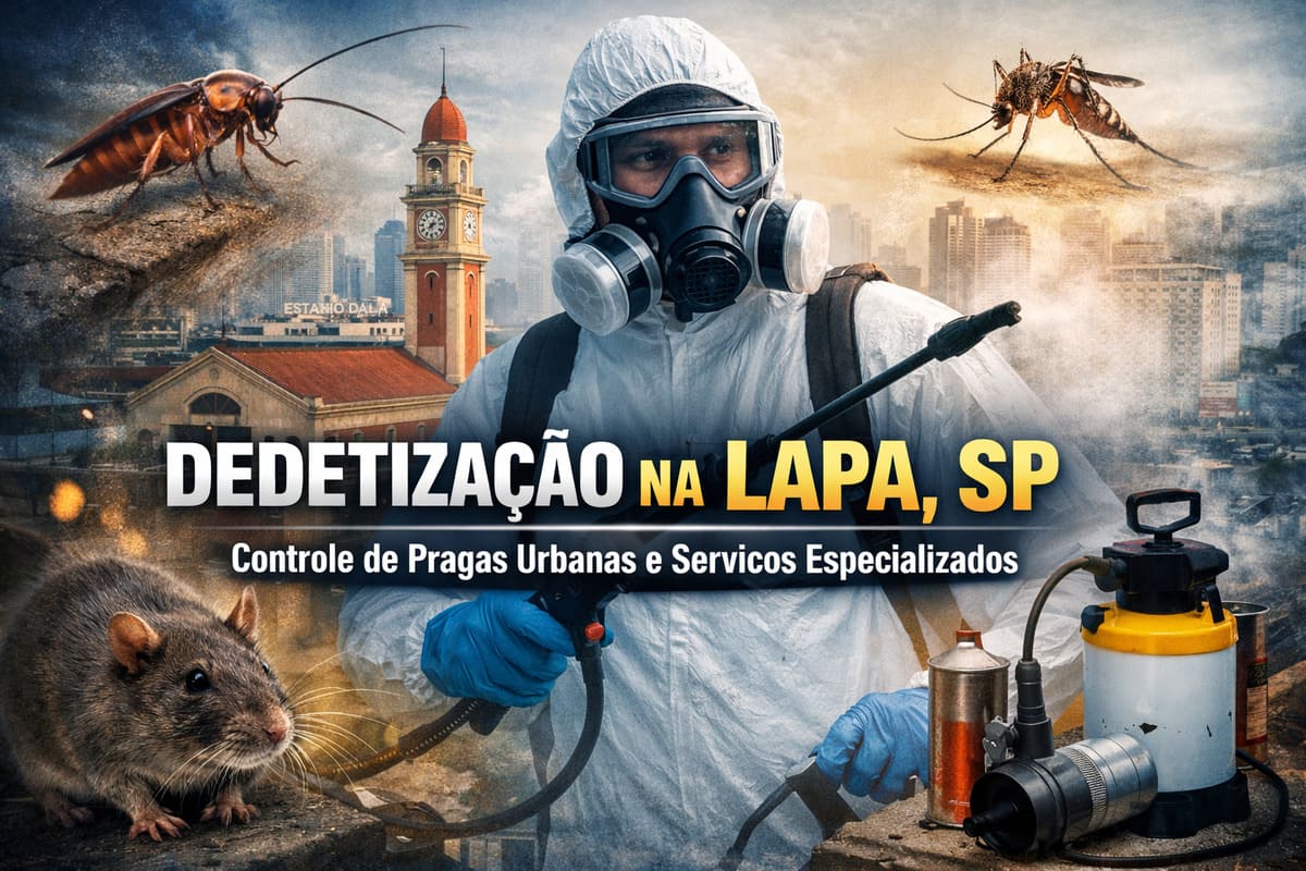 Dedetização na Lapa, SP cresce com aumento de pragas urbanas e exige empresas certificadas pela Vigilância Sanitária