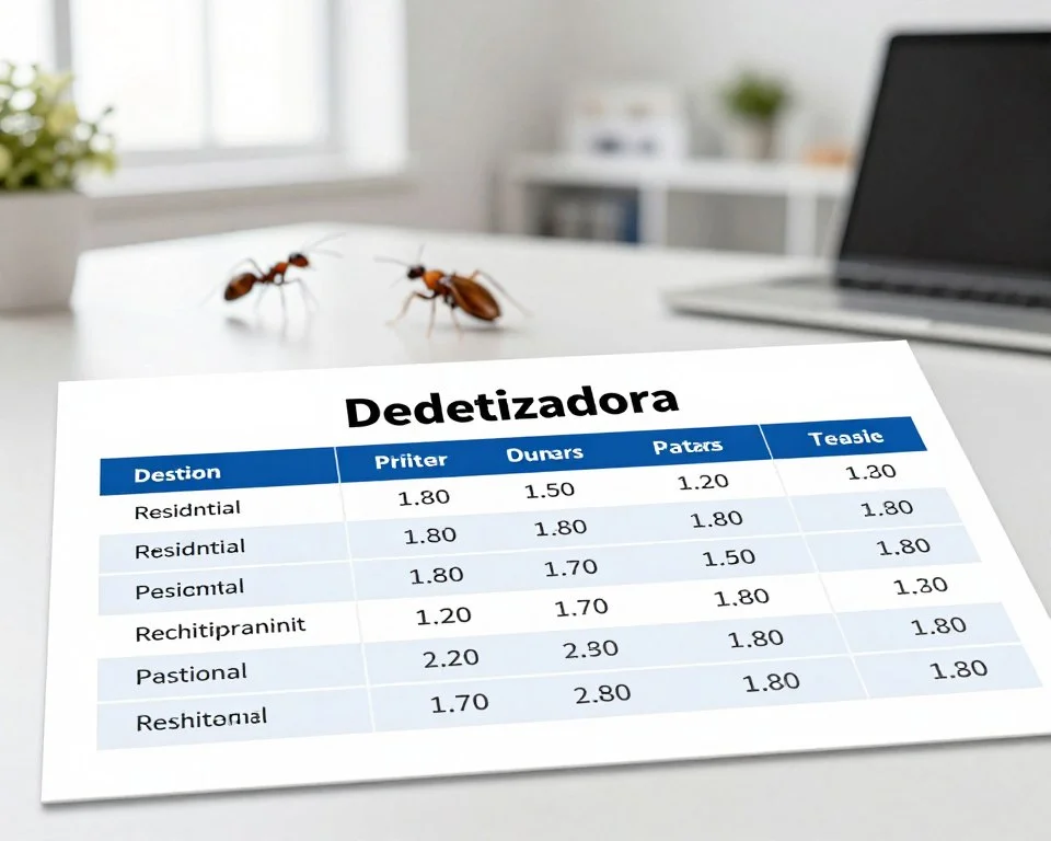 Dedetização preço por m2